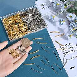 400шт 2 цвета латунные бусины трубки KK-SC0005-05