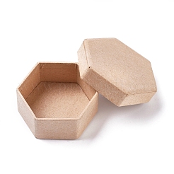 Mini scatole esagonali in cartapesta kraft con coperchi&nbsp;CON-WH0072-86