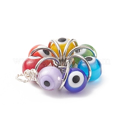 7 Chakra handgefertigte Böse Augen Bunte Malerei Anhänger&nbsp;PALLOY-JF01997-02