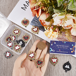 24шт 4 стиля подвески из сплава с эмалью ENAM-SC0004-73