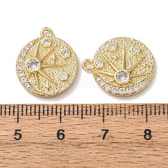 Pendenti in ottone con micro pavé di zirconi cubici a forma di stella e luna&nbsp;KK-A295-11A-G