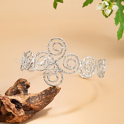 女性用鉄製スパイラルノット上腕カフバングル  プラチナ  内径：3.74インチ（9.5cm）&nbsp;WG4ED01-02
