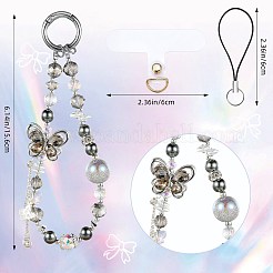 1 Stück Handy-Armbänder aus Glas- und Harzperlen&nbsp;AJEW-SZ0002-73C