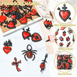 20 colgante de aleación de esmalte con pintura para hornear de 10 estilos&nbsp;ENAM-CJ0007-58