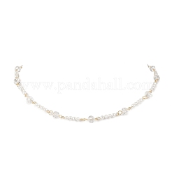 Ожерелья из прозрачного стекла и круглого жемчуга NJEW-JN05250