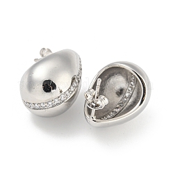 Серьги-гвоздики из латуни с цирконием&nbsp;EJEW-Q799-02D-P