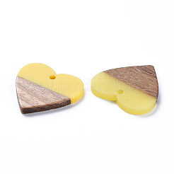 Pendentifs en résine opaque et bois de noyer&nbsp;RESI-T035-36A