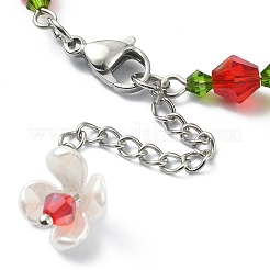 Armband mit Blumenanhänger aus Glas&nbsp;BJEW-JB09435-04
