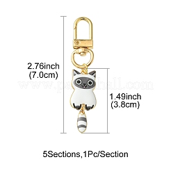 Украшения с подвеской из эмали из сплава кошки&nbsp;HJEW-FZ00010