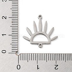 変色しない304ステンレススチールコネクタチャーム  太陽リンク  ステンレス鋼色  18.5x19x1mm  穴：1.2mm&nbsp;STAS-R226-06P