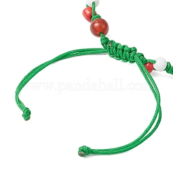 Цветочные натуральные натуральные сердолики плетеные браслеты для женщин BJEW-TA00625-01