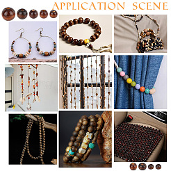 350 шт. 9 стиля деревянные европейские бусины с большим отверстием&nbsp;WOOD-OC0003-79