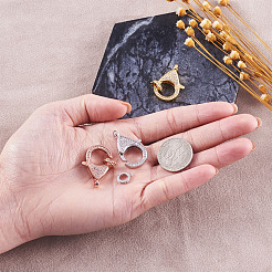 Латунные микро проложить кубического циркония когтя омара застежками ZIRC-TA0001-12