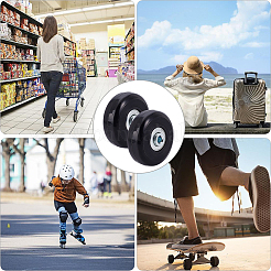 Комплект для замены колес для бесшумного багажа из износостойкого пластика и железа&nbsp;AJEW-WH20070-096