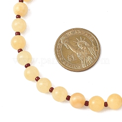 Женские ожерелья из натурального малайзийского нефрита круглой формы диаметром 8.5 мм с бусинами из стеклянных семян NJEW-JN05646-02