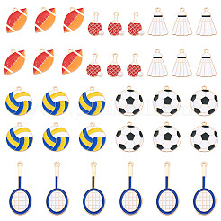 60шт 6 стиля подвески из сплава с эмалью ENAM-TA0002-96