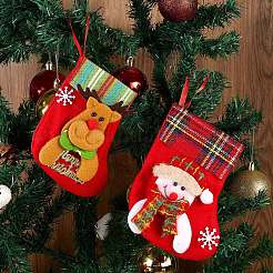 8шт тканевые рождественские чулки наборы JX065A