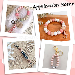 60 шт. 2 стиля круглых силиконовых фокусных бусин с флуоресцентными акриловыми бусинами&nbsp;SIL-SP0001-01A