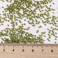 MIYUKIラウンドロカイユビーズ  日本製シードビーズ  （rr4515)不透明なシャルトルーズピカソ  15/0  1.5mm  穴：0.7mm  約5555PCS /ボトル  10 G /ボトル&nbsp;SEED-JP0010-RR4515