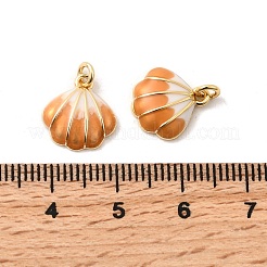 Подвески в форме ракушек из латуни с эмалью&nbsp;KK-H002-35G-RS