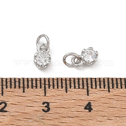 Ciondoli in ottone zirconi chiari micro pavé&nbsp;KK-D289-48A-P
