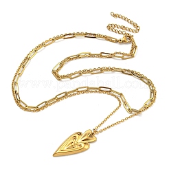 Ожерелья с подвесками в виде сердца из нержавеющей стали 304&nbsp;NJEW-L182-002G