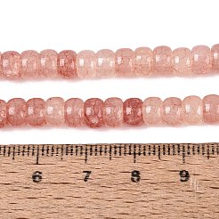 グラデーション染めガラスビーズ連売り  天然石風  ロンデル  ライトコーラル  6x4mm  穴：0.8~1.2mm  約185~196個/連  29.13~31.30インチ（74~79.5cm）&nbsp;GLAA-Q106-05A-A09