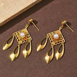 Серьги-люстры из гальванизированной латуни EJEW-Z129-17G