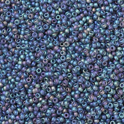 MIYUKIラウンドロカイユビーズ  日本製シードビーズ  （rr152fr）マット透明グレーab  11/0  2x1.3mm  穴：0.8mm  約1100PCS /ボトル  10 G /ボトル&nbsp;SEED-JP0008-RR0152FR