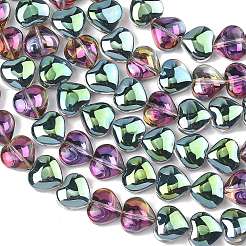 Гальванизированная нить из прозрачных стеклянных бусин&nbsp;EGLA-A045-01-HP03