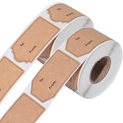 2 рулон 2-х видов самоклеящихся наклеек из крафт-бумаги DIY-BBC0002-70