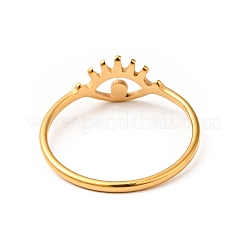 Ионное покрытие (ip) 201 нержавеющая сталь глаз полое кольцо для женщин&nbsp;RJEW-G266-21G