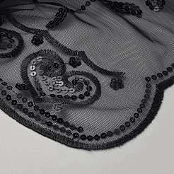 Съемная шаль из полиэстера с пайетками&nbsp;AJEW-WH20072-20A-03