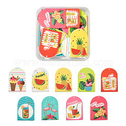 18шт 9 стиля летняя тема непрозрачные акриловые подвески SACR-CJ0001-16