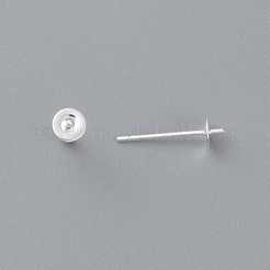 304ステンレススチールスタッドピアス金具  片穴パーツ用  銀  13x5mm  ピン：0.8mm&nbsp;STAS-D448-089S-5mm