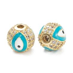 Perline zirconi micro pave  in ottone&nbsp;ZIRC-A019-16G-B03