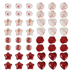 80 шт. 8 вида стеклянных бусин миллефиори&nbsp;GLAA-TA0003-43C