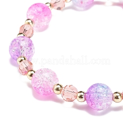 Блестящий эластичный браслет из акрила и стеклянных бусин&nbsp;BJEW-JB08540