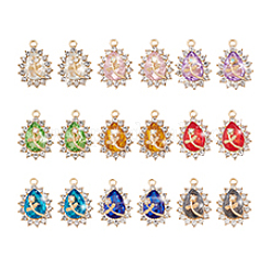 18шт 9 цвета стеклянные подвески&nbsp;FIND-PH0022-22