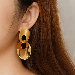 Элегантные овальные серьги-гвоздики из нержавеющей стали WF4501