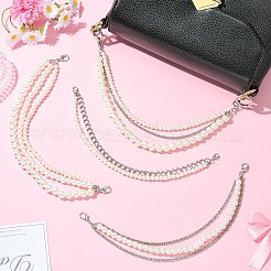 4 шт. 4 стиля цепочек из цинкового сплава и АБС-пластика с жемчугом&nbsp;FIND-CJ0004-48