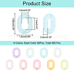 450 шт. 9 цвета прозрачные акриловые соединительные кольца&nbsp;MACR-WR0001-01