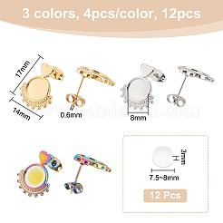Kits para hacer aretes de cúpula en blanco&nbsp;DIY-UN0004-43