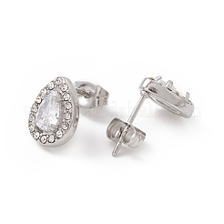 Orecchini a goccia con zirconi cubici e strass&nbsp;EJEW-A080-02P