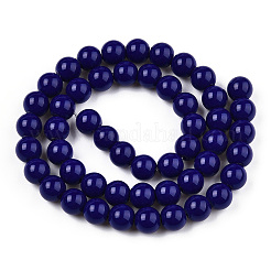 Chapelets de perles en verre opaque de couleur unie&nbsp;X-GLAA-T032-P8mm-03