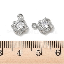 Ciondoli in ottone zirconi chiari micro pavé&nbsp;KK-P355-20P