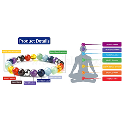 Чакра драгоценных камней бисерные браслеты простирания BJEW-JB02301