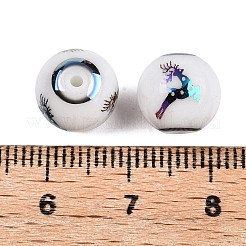 Рождественские непрозрачные стеклянные бусины EGLA-R113-03D