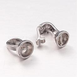 Латунные микро проложить кубического циркония раз за застежками ZIRC-K019-03P