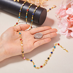 1 м разноцветных эмалевых цепочек из бусин в форме сердца ручной работы CHC-TA0001-12